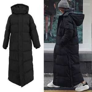 Kvinnor Down Parkas 126 cm vinter tjockare varm X-lång fluffig 90% rockar Kvinnliga överdimensionerade vindtät fotledslängd Duck Ytterkläder F225 Luci22