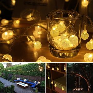 String Lights LED Garland 10M 20M AC220V 110V Globe Ball Fairy Light String Garden Christmas Wedding Party Holiday Decor Outdoor 201203