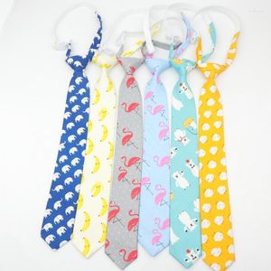 Båge slipsar bomull barn färgglad slips 5 cm bredd anka hund frukt blommor pojke barn slips smal mager cravate smala tjocka slipsar fred22