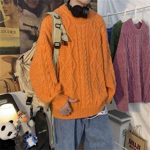 남자 스웨터 가을 겨울 따뜻한 패션 남성 풀오버 맞춤 니트 캐주얼 한국 유행 스트리트웨어 남성 솔리드 스웨터 210804