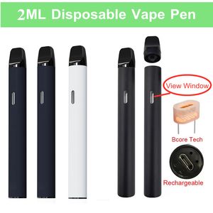 Wholesale tech battery for sale - Group buy 2 ml Disposable Vape Pen Thick Oil ml Pods Rechargeable mah Battery Snap In Caps Round Pens Empty E cigarette Bcore Tech Ceramic VaporizerCustom Logo D11
