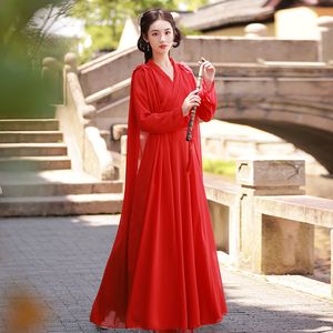 Filme de TV feminino Stage Wear Wear Hanfu Vestido Chinês Roupas Antigas Dança Folclórica Fada Oriental Princesa Cosplay Fantas