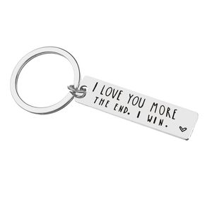 Par Nyckelringsälskare Jag älskar dig mer slutet Jag vinner brevtryck Keychains för pojkvän Girlfriend Keyring Gifts smycken