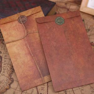 Gift Wrap 100pcs/lot 120g Old Style Vintage Brown Kraft Paper Stamp Envelopes Antique Letter Envelope 12 20cm Wedding PartyGift