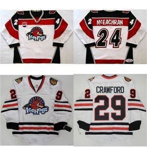 Chen37 C26 NIK1 2017 Erkekler 24 Sean McEachran Ahl Rockford Icehogs Kadın Çocuklar 13 David Phillips% 100 Nakış Özel Buz Hokey Formaları Golk Kesim Sıcak