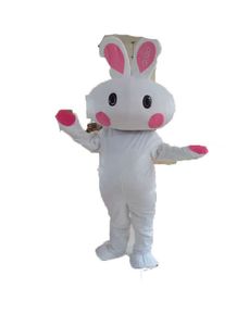 Costume da bambola mascotte Costume da mascotte di coniglio bianco Costume unisex per adulti Costume da cartone animato Appearl Compleanno di Halloween