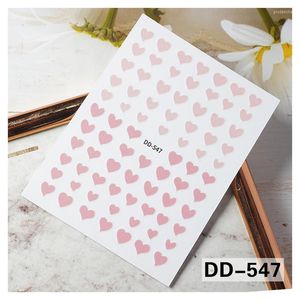 Stickers & Decals 10PCS Love And Peach Heart Nail Sticker DIY Art Color Sugar Fruit Bright Star Slider Decoration Accessories Prud22