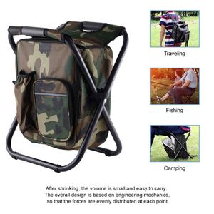 Fishing Accessories Outdoor Chair Bag Foldable Camping Stool Portable Backpack With Freezer Insulation Hiking BagFishing