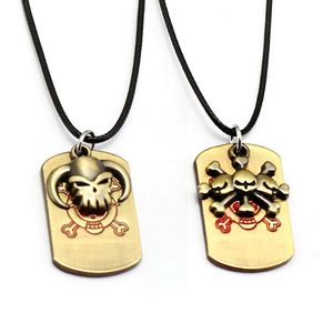 Colares pendentes Anime One peça barba preta Tickey Fire Fist Ace Bull Head Skull Colar Liga Liga da Cadeia de Cadeia de Jóias Acessórias de Joias