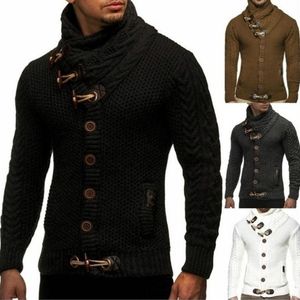 Men's Sweaters Winter Men's Knitted Sweater Coat Front Button Fashion Autumn Men Clothes Cardigan Solid Jackets MY270Men's