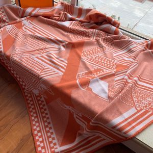 Dekenontwerp Real Wool Cashmere bewegwijzering H Zadelriempatroon komt tags dekens voor bedden Bedeel Plaid Fabric Airconditioning