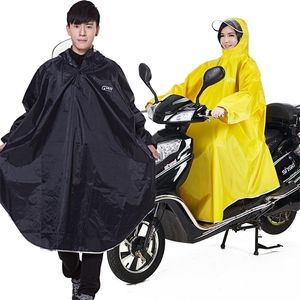 Qian Menwomen Impermeável Capinho de chuva Electromobilebicicle Mangau Poncho espesso espesso visível Transparente Capuz de chuva Casaco de chuva 201202