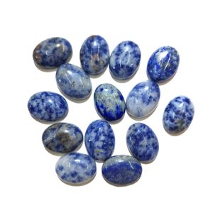 Natural Sodalite Oval Flat Back Gemstone Cabochons Healing Chakra Crystal Stone Bead Cab Covers No Hole for Jewelry Craft Making