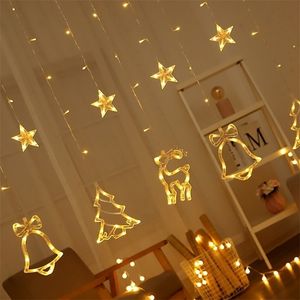 Elk Bell String Light Led para casa pendurada Garland Christmas Tree Decor