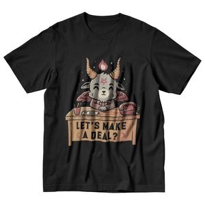 Cool hagel baphomet skräck rolig ond t shirt män kort ärm ren bomull tshirt casual satan demon get tee streetwear tshirt 220629