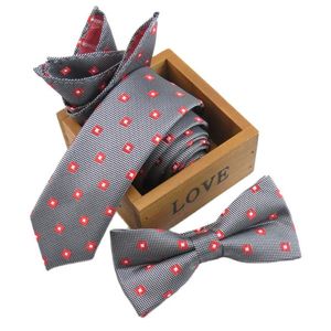 Bow Ties Weiliboyin Fashion Men's Tie 5 cm wąskie pomarańczowe małe kratę kieszonkową kieszonkową Kravatabow