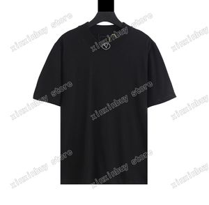 22SS män kvinnor designers t skjortor krage brev broderi tryck bomullst tee kort hylsa besättning nacke streetwear xinxinbuy svart vit xs-l