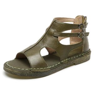 Sandalen Hohe Qualität National Wind Original Marke Damen Handgefertigtes Leder F Größe 35-40Sandalen