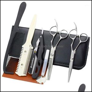 Hair Scissors Care Styling Tools Products 5.5" Damascus Razor Hairdressing Scissor Sale Professional Dressing Barber Japan Haircut Kit1 Dr