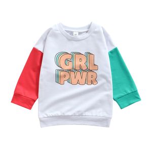 Hoodies Sweatshirts Baby Girl Fashion Letter Printed Patchwork Sweatshirt 1 6y 220823