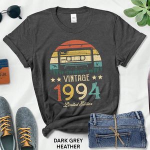 Damen T-Shirt Retro Kassette Vintage Made in 1994 Damen T-Shirt 28. 28 Jahre alt Geburtstag Party Geschenk Baumwolle Streetwear Oma Mutter Tsh