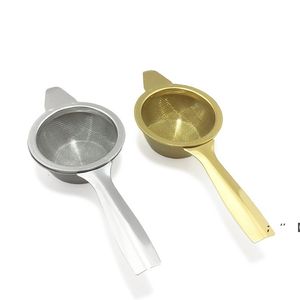 Stainless Steel Tea Strainer Filter Fine Mesh Infuser Coffee Cocktail Food Reusable Gold Silver Color RRB15000