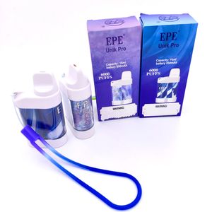 Original EPE engångscigaretter Unik Pro Puff Vape Box Mod ml mAh mg mg Syntetisk laddningsbar Whit Type C kabel Colors