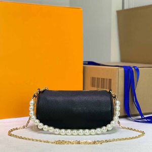 Wholesale gold chain strap handbag resale online - Mini Crossbody Bags Barrel Bag Women Small Handbag Genuine Leather Classic L letter Pearl Gold Chain Two Shoulder Strap