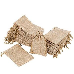 Wholesale burlap drawstring gift bags for sale - Group buy 50pcs x14cm Natural Burlap Bags with Drawstring Jute Pouch Sack Gift Bags for Wedding Party Favor Jewelry Packaging Coffee Been g