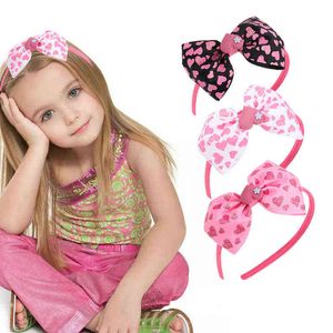 Oaoleer söta flickor hårband hoops söta hjärtbågar pannband för flickor barn barn rosa valentins dag hårtillbehör AA220323