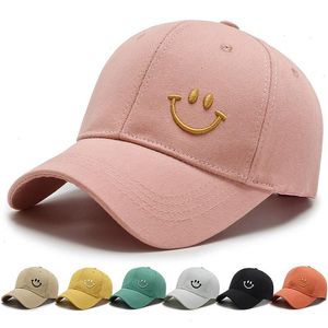 Baseball Cap Women Summer SunSelred Hat Hat Smile Caráter Bordado Casual Men Ajustável Snapback Sunhat Golf