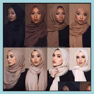 Sjaals wraps hoeden handschoenen mode accessoires vrouwen moslim crinkle hijab sjaal katoenen hoofddoek islamitische sjaals Afrika hoofdband maxi long