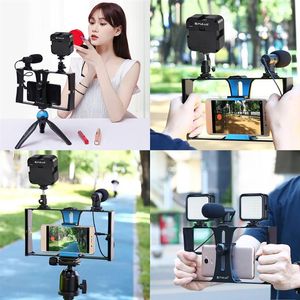 Wholesale smartphone mounts resale online - Camcorders Puluz In Vlogging Live uitzending Smartphone Video Rig Inch Led Selfie Ring Licht Microfoon Mount Statief Hoo245h