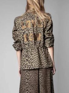 Damenjacken 2022 Damenjacke Leopardenmuster Rückenbriefmantel Hochwertige Damen