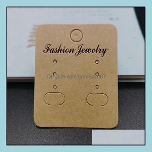 Earring Display Card Holder Blank Kraft Paper Tags For Diy Ear Studs And Earrings Brown Drop Delivery 2021 Tags Price Jewelry Packaging Z