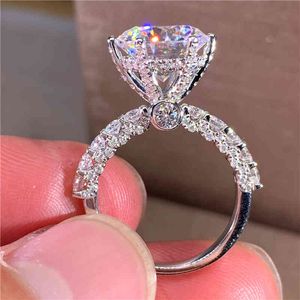 10K AU417 Vitguldkvinnor Moissanite Diamonds CT Runda Luxury Wedding Party Engagement Anniversary Ring