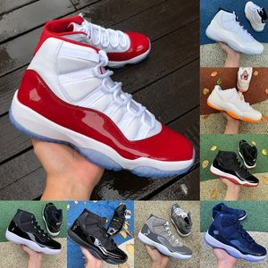 Xi Ayakkabı toptan satış-Air Retro AJ11 Basketbol Ayakkabıları Kardinal Kırmızı s Serin Gri Yüksek Düşük OG Sneakers Space Jam Legend Blue th Pure Violet Erkek Kadın Kutulu Spor Eğitmenleri