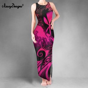 NoisyDesigns Women Slits Vest Hibiscus Floral Print Lady Casual Prom Dresses Summer BodyCon Clothing for Lady Sleeveless Sundress 220627