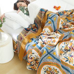 Nordisk fritid bomullsbanet omslag sommar cool quilt kast filt för sängar soffa mjuk boho dekor säng spridning 220616