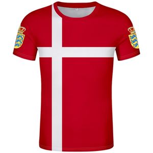 Dänemark T-Shirt kostenlos nach Maß Name Nummer Dnk T-Shirt Nation Flagge Dänisches Königreich Land Danmark Dk Print Po Kleidung 220609