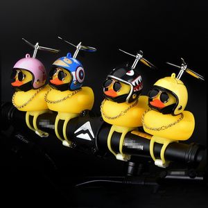 Bike Horns Small Yellow Duck Normal Airscrew Helmet Standing Broken Wind Ducks Bike Motor Riding Cycling Bicycle Accessories