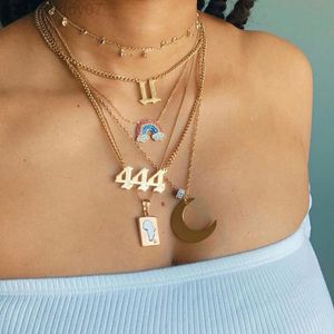 Wholesale 999 gold jewelry for sale - Group buy 111 Angel Number Necklace For Women Vintage Gold Color Necklaces Pendant Stainless Steel Jewelry L220812