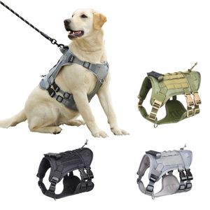 Dog Collars & Leashes Tactical Harness Outdoor Pet Training Vest Oxford Fabric Cloth & Leash Set Accessories For Small Medium Large DogD