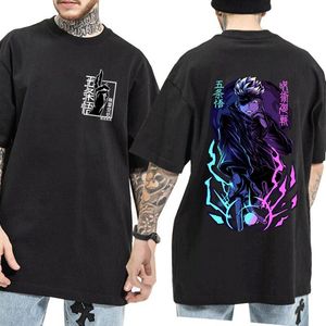 Men's T-Shirts Oversized T Shirt For Men Women Harajuku Anime Gojo Satoru Sensei Print Tee Summer Jujutsu Kaisen Fashion Clothes TopsMen's