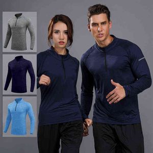 Men Women Sports Long T Shirts Running Fitness Training Clothes Tennis Jogging basketball Fitness elastic Exercise Gym Sports L220704