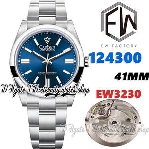 EWF V3 ew124300 Cal.3230 EW3230 Automatik-Herrenuhr, 41 mm, blaues Zifferblatt, Strichmarkierungen, 904L-Edelstahlarmband mit der gleichen Seriennummer, Garantiekarte für die Ewigkeit