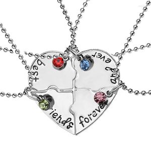 Chains 2pcs/3pcs/4pcs Set Friends Stitching Pendant Necklace Creative Broken Heart Friendship Gift For GirlsChains Sidn22