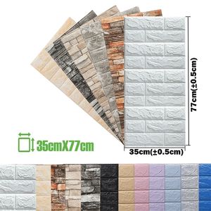 35X77cm Foam 3D Wall Stickers Brick Self Adhesive Wallpaper Panels Home Decor Living Room Bedroom Decoration Bathroom Sticker 220727