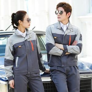 Long Sleeve Work Clothes Suit Mens Womens Wear-resistant Customized Auto Repair Labor Protection Factory Workshop Tracksuit Tracksuits2024