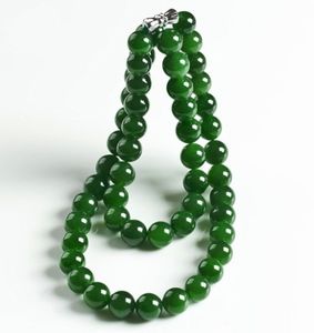 Genuine Natural Green Jade Beaded Necklace Women Fashion Charms Jewellery Real Chinese Jades Stone Accessories Fine Jewelry 220722